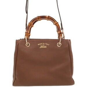 Gucci Bamboo Shopper 2way Leather Tote Bag